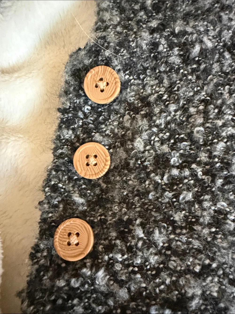 Carter's Charcoal Gray Hooded Poncho with Cream Lining